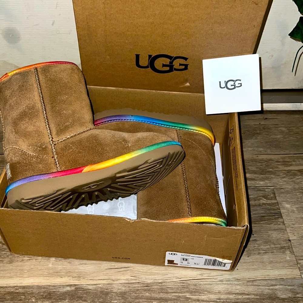 UGG Kids Boots with Rainbow Trim